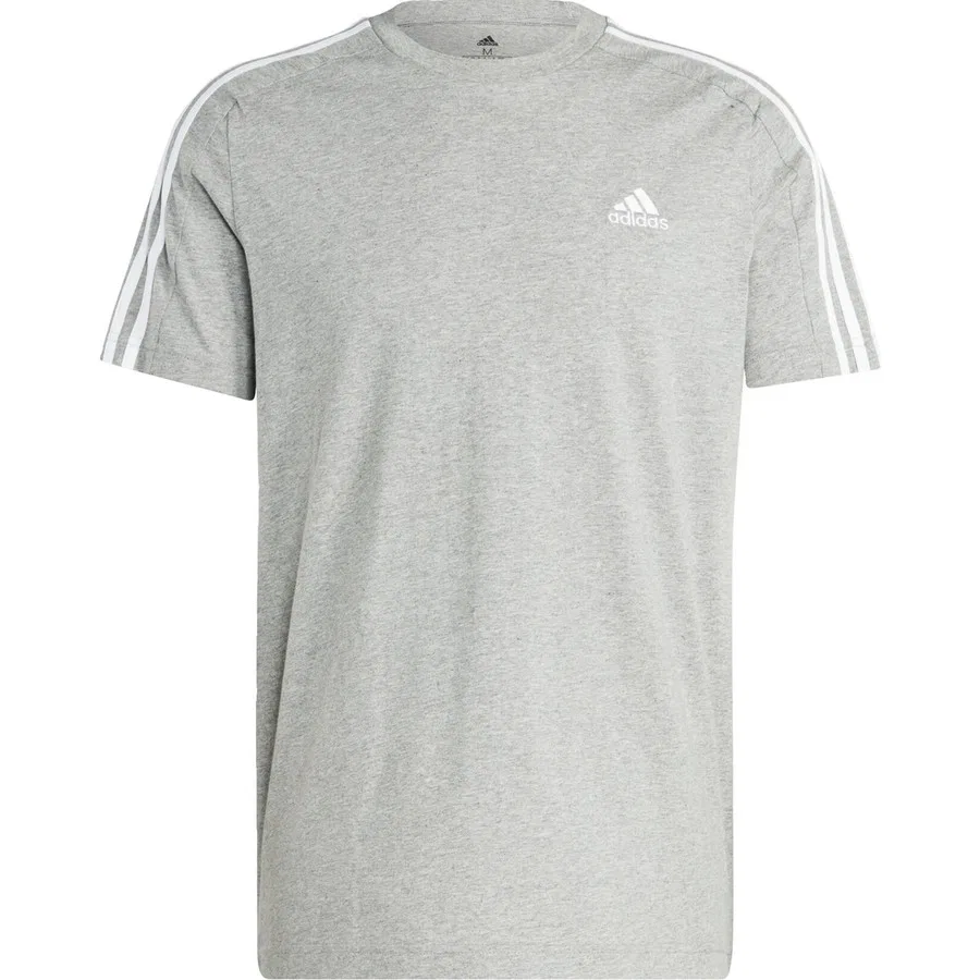 Футболка с коротким рукавом Sportswear IC9337 Essentials Single Jersey 3-Stripes Tee adidas, Серо-белый — фото 2