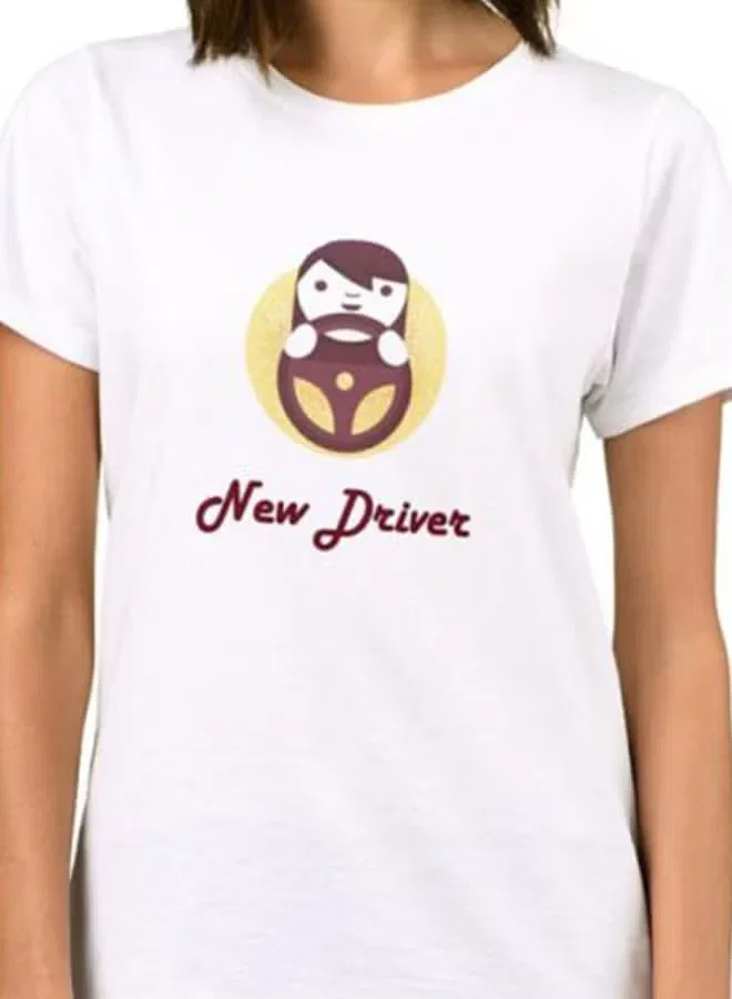 Футболка с принтом New Driver 1St Piece, белый — фото 4