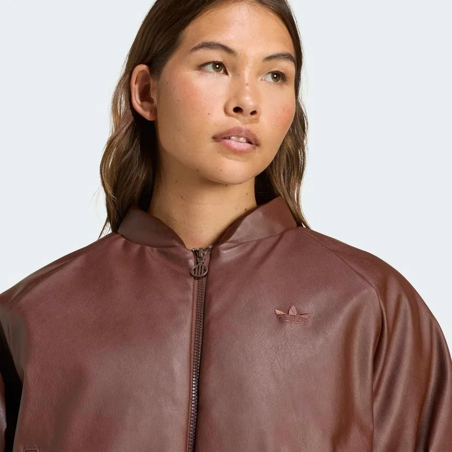 Женское пальто с длинным рукавом adidas, Коричневый — фото 4
