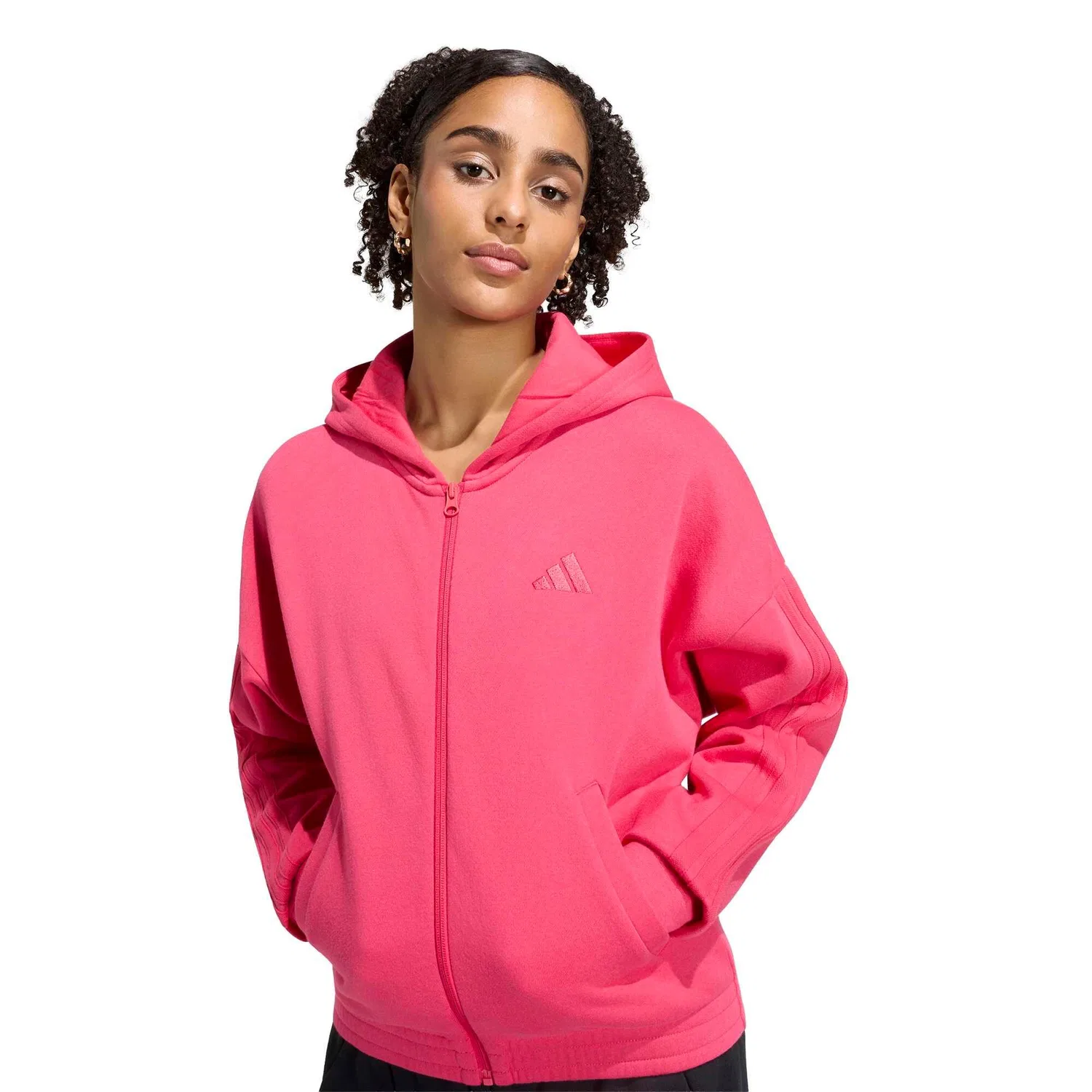 Женский спортивный костюм с капюшоном W Energize Track Suit Adidas, Rosa Schwarz Magentapink — фото 3