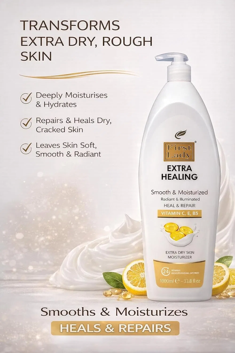 Лосьон для тела и рук First Lady Extra Healing, 1000 мл, Shea Butter — фото 3
