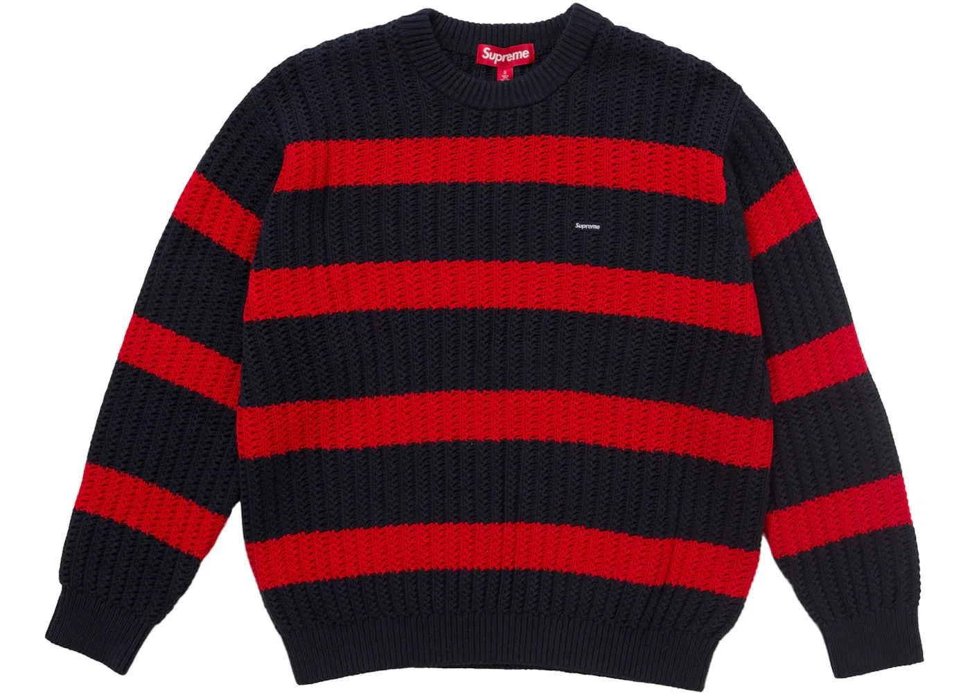 Мужской свитер в полоску Supreme Loose Gauge Stripe Small Box Sweater, Navy