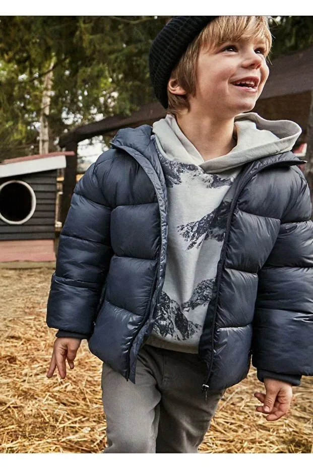 Детское пальто для девочек с капюшоном 4416 Mayoral, Navy Blue