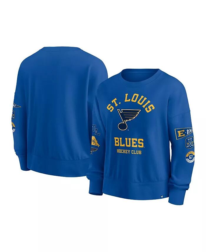 

Женская синяя толстовка-пуловер St. Louis Blues Go Team Fanatics