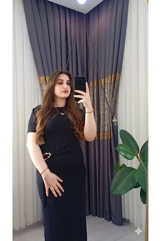 Женское платье с коротким рукавом Mavolie, Black