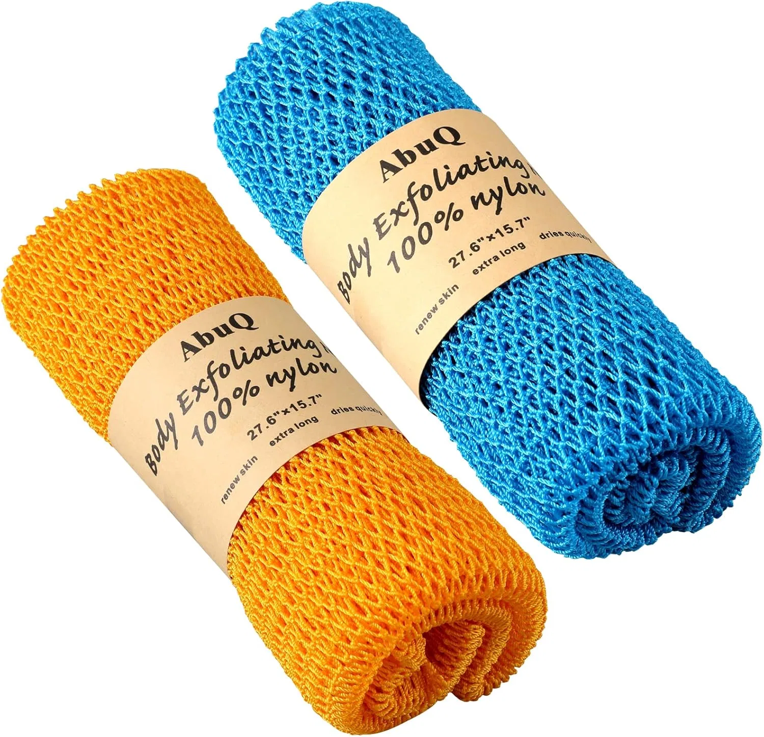 Мочалка для тела африканская, 2 шт, AbuQ, 40x70 см, Blue Orange