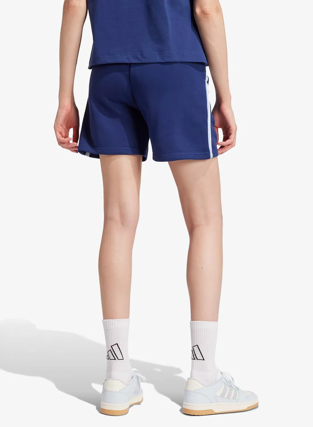 Шорты из футера с принтом Essentials color pop Adidas, темно-синий — фото 2