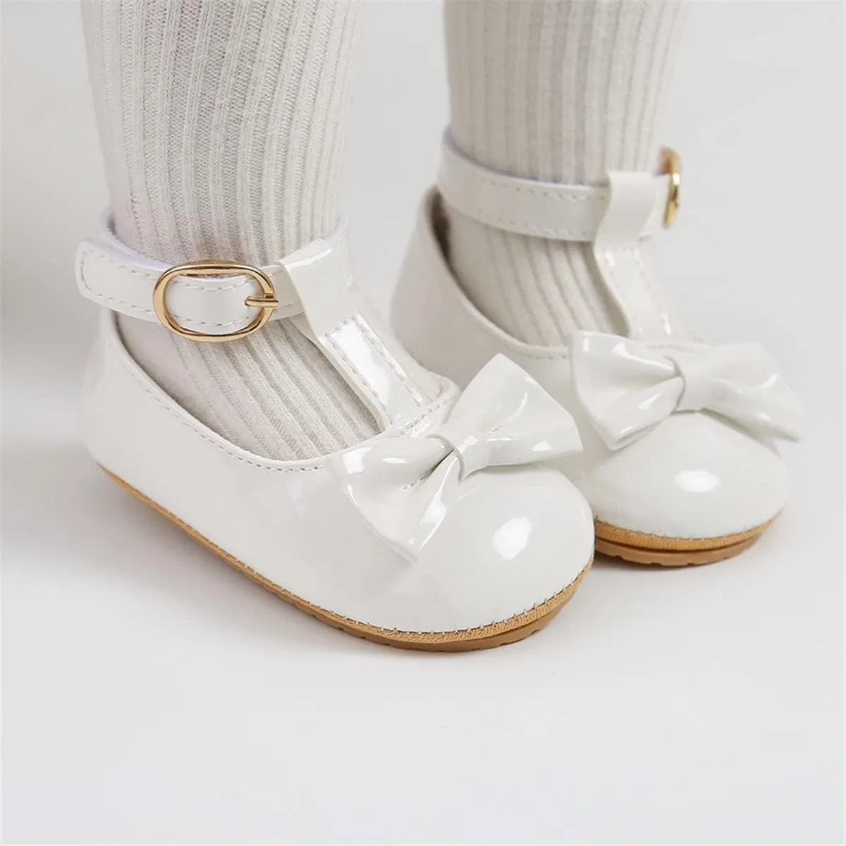 Детские туфли Мэри Джейн для девочек LAFEGEN, White — фото 2