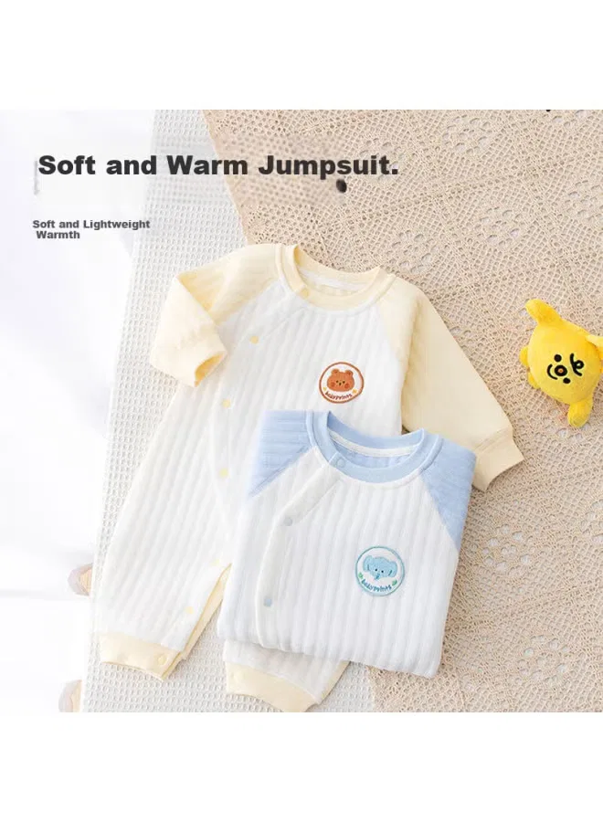 Боди-комбинезон утепленный с мягкой подкладкой Babyprints, желтый — фото 3