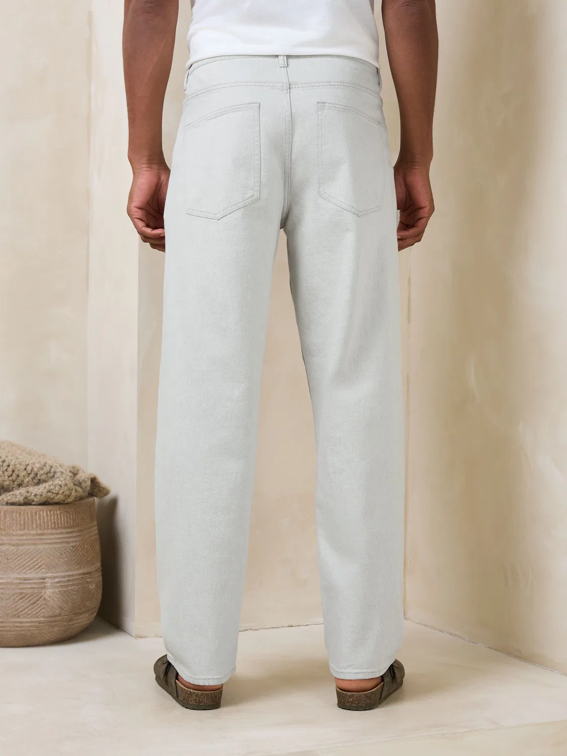 Джинсы свободного кроя N. Premium Denim Next, экрю — фото 3