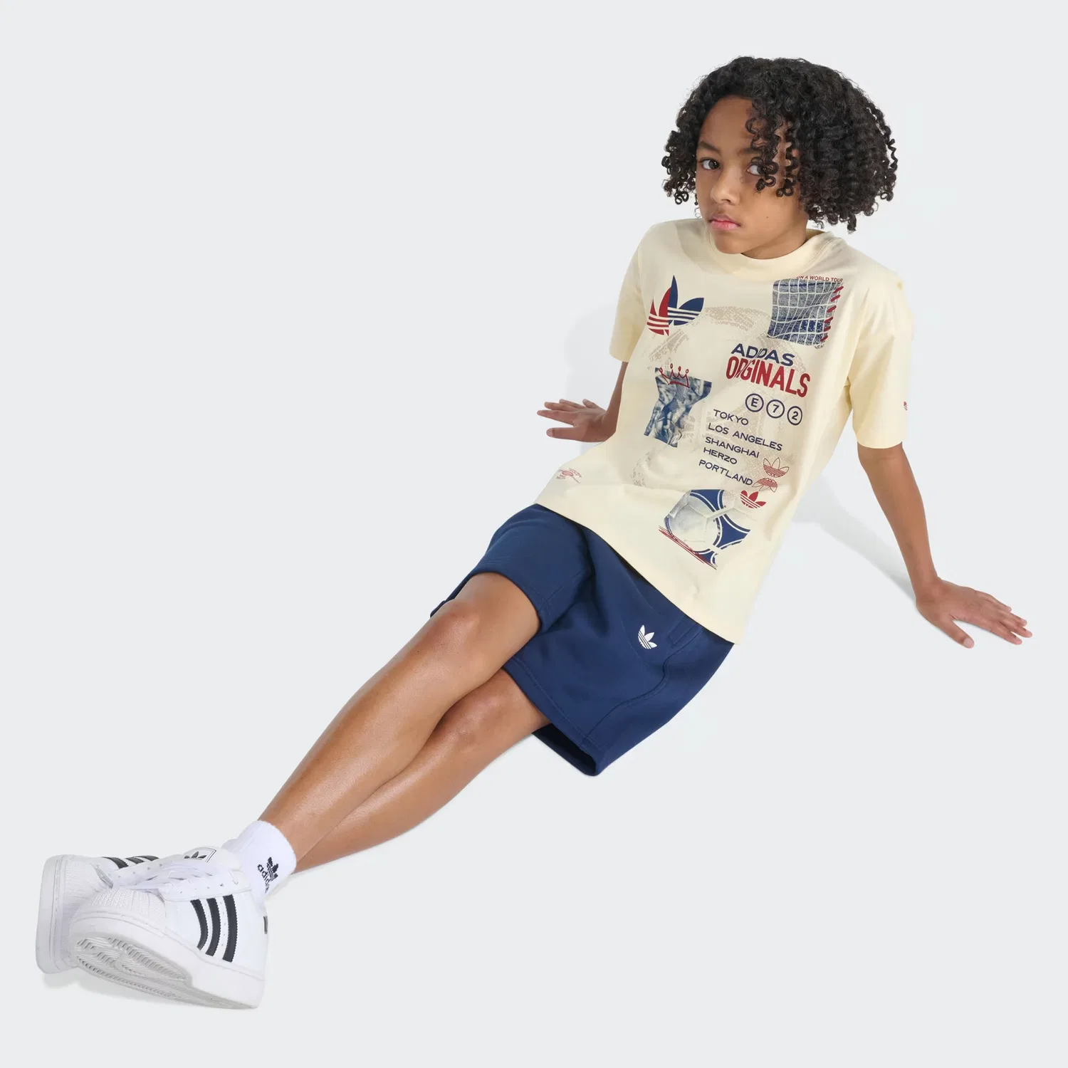 Детские шорты на флисовой подкладке Elastic Waistband Essentials Adidas Originals, темно-синий — фото 3