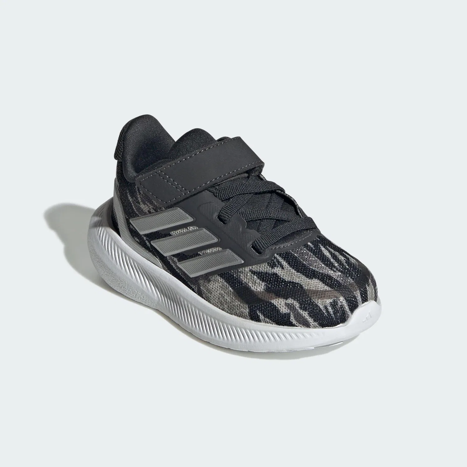 Детские кроссовки с липучкой RunFalcon 5 Kids Adidas, Silber Carbongrau — фото 4