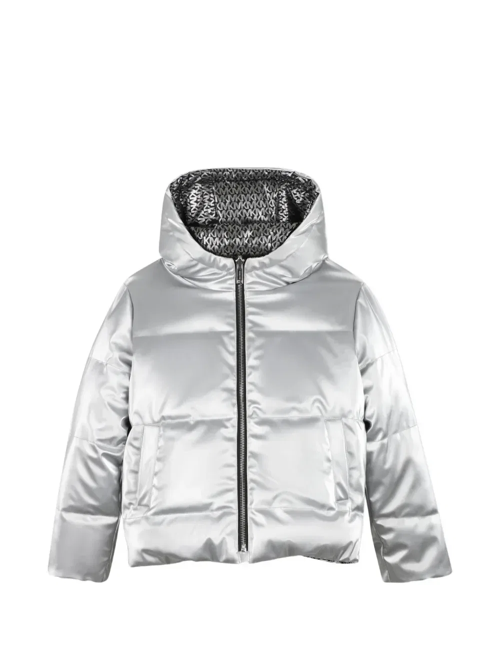 Двусторонний пуховик Michael Kors Kids, серебряный