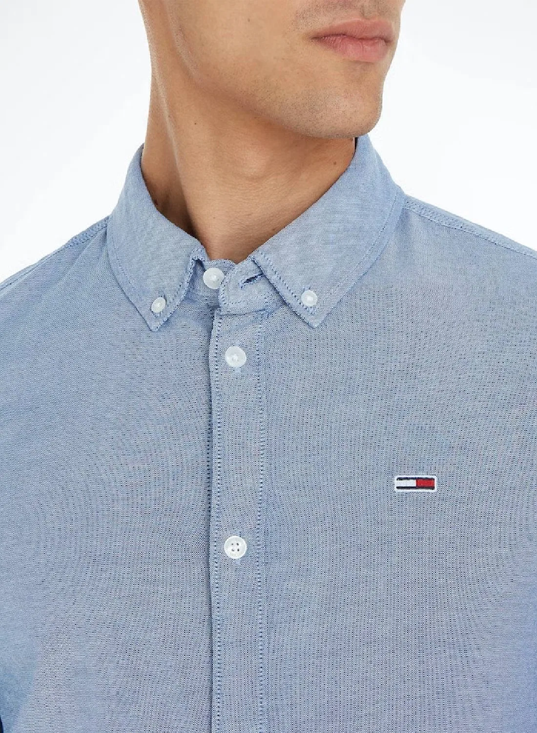 Рубашка с воротником на пуговицах Slim fit Tommy Hilfiger, темно-синий — фото 4