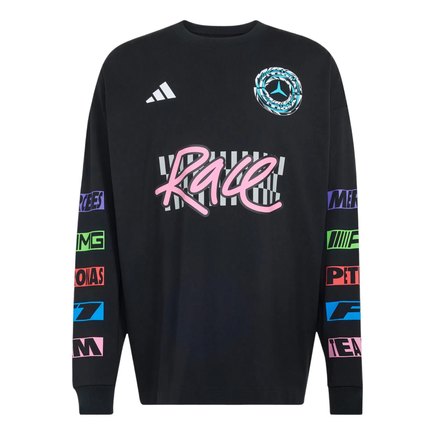 Мужская футболка с длинным рукавом Adidas x Mercedes-AMG Petronas Formula 1 Team Light On Long Sleeve Tee, черный