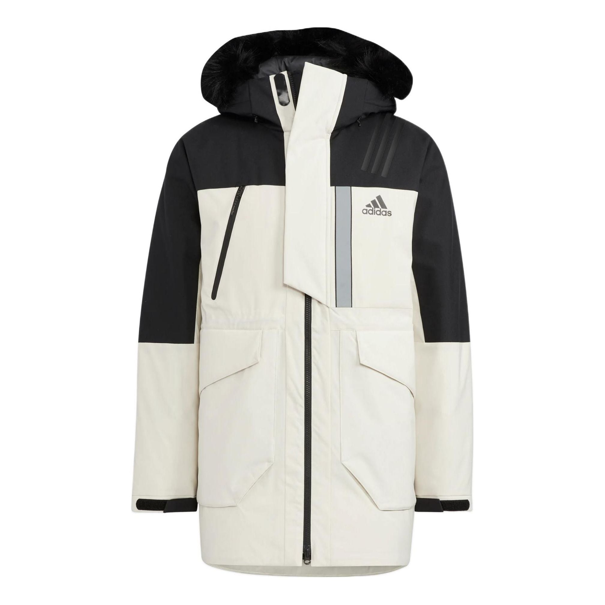 

Пуховик-парка Adidas, белый/черный, Серый, Пуховик-парка Adidas, белый/черный