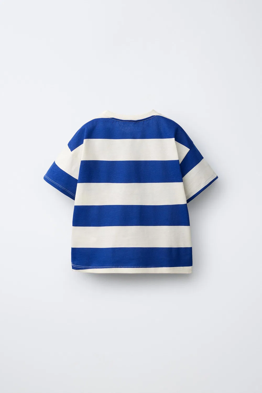 Полосатая футболка с фруктовыми нашивками ZARA, Bluish — фото 2