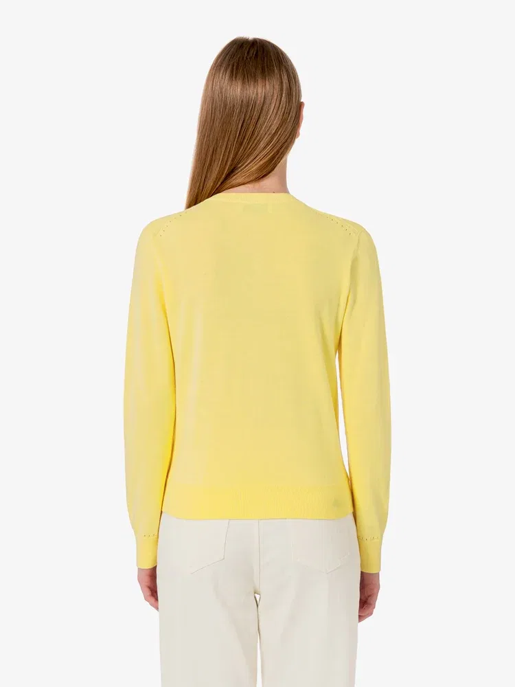 Кардиган LACOSTE Light Cotton Crewneck, Lemon — фото 3