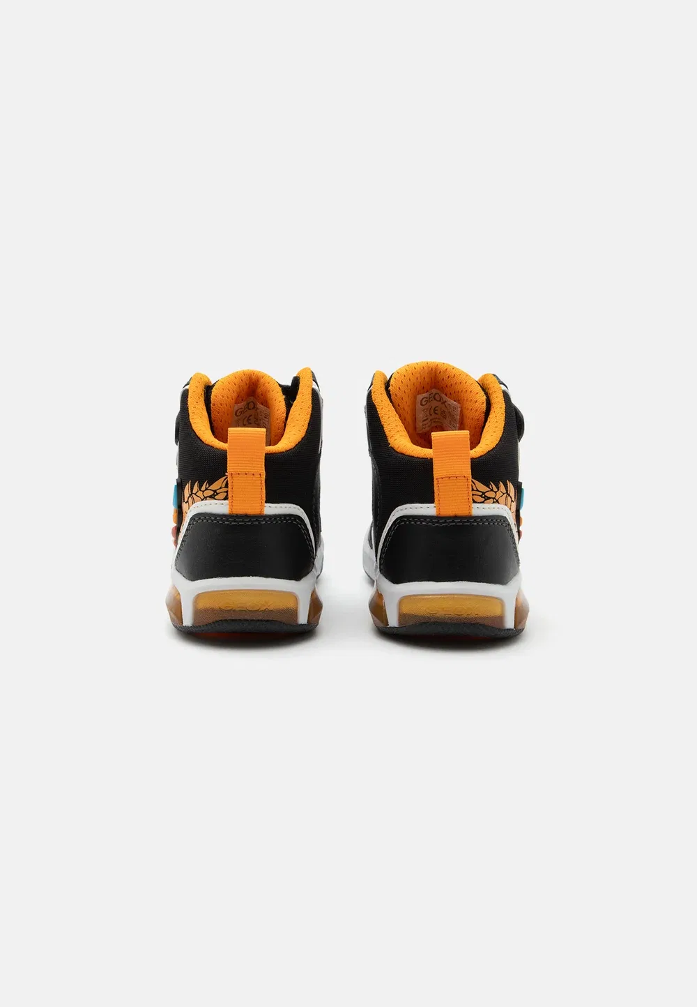 Зажгите Inek Boy - высокие кроссовки Geox, Black/Orange — фото 3
