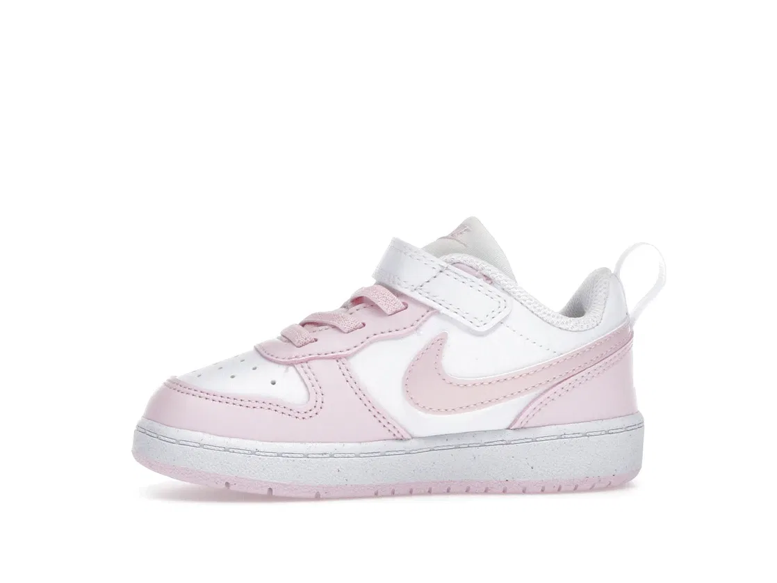 Детские кроссовки без шнуровки Nike Court Borough Low Recraft Nike, White/Pink Foam — фото 3