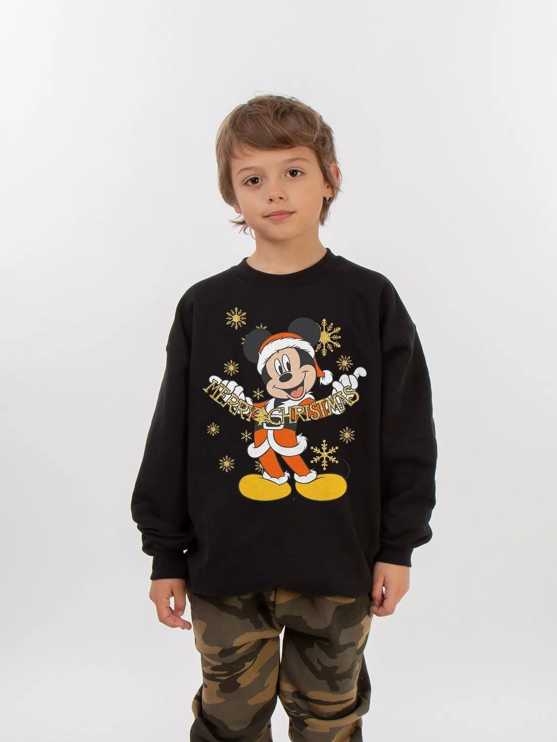 Свитшот Mickey Mouse Merry Christmas Brands In, черный — фото 4