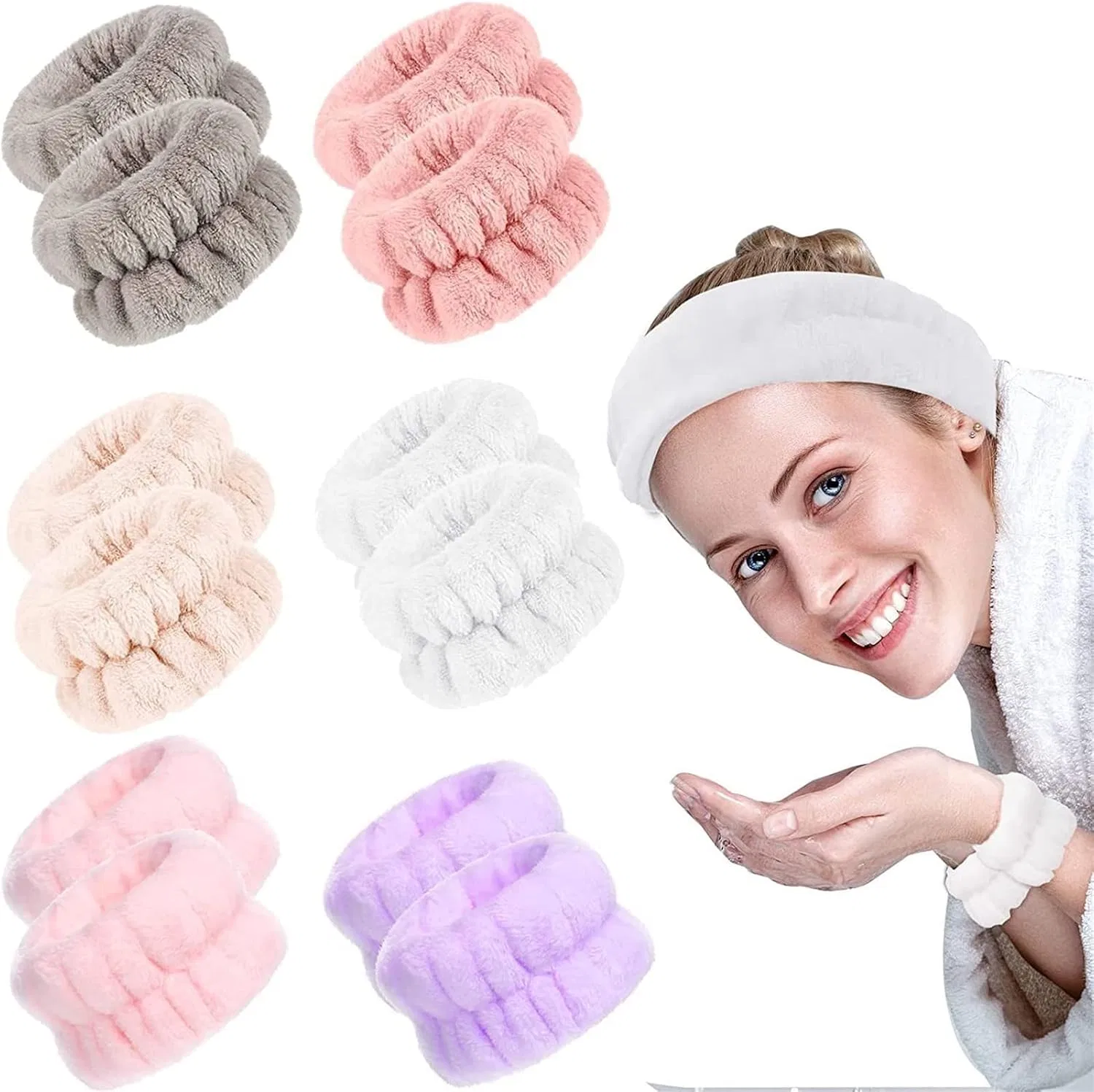 Набор браслетов для умывания Microfibre WWNSM, 6 пар