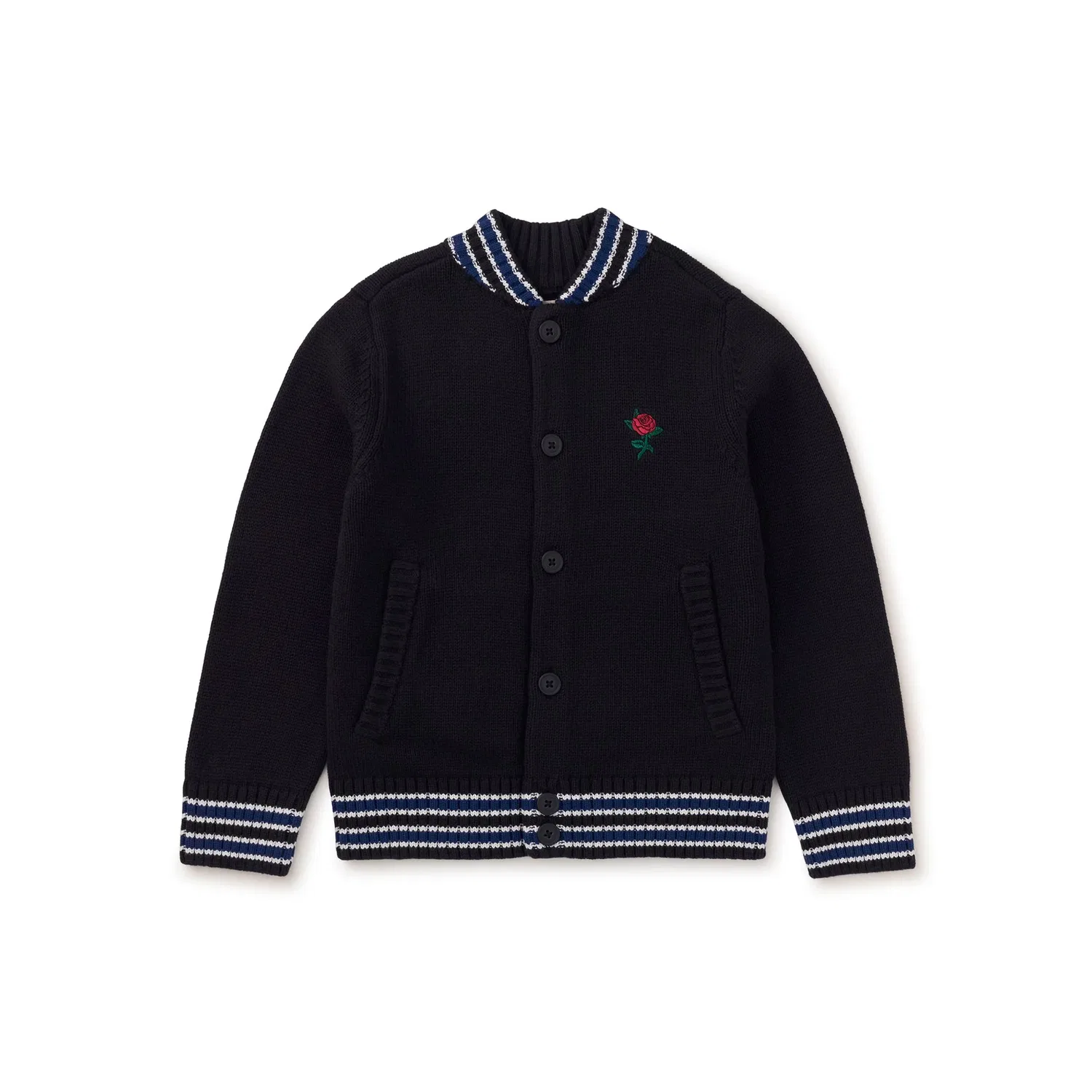 Детский свитшот-бомбер с вышивкой Bomber Sweater Tea Collection, Jet Black