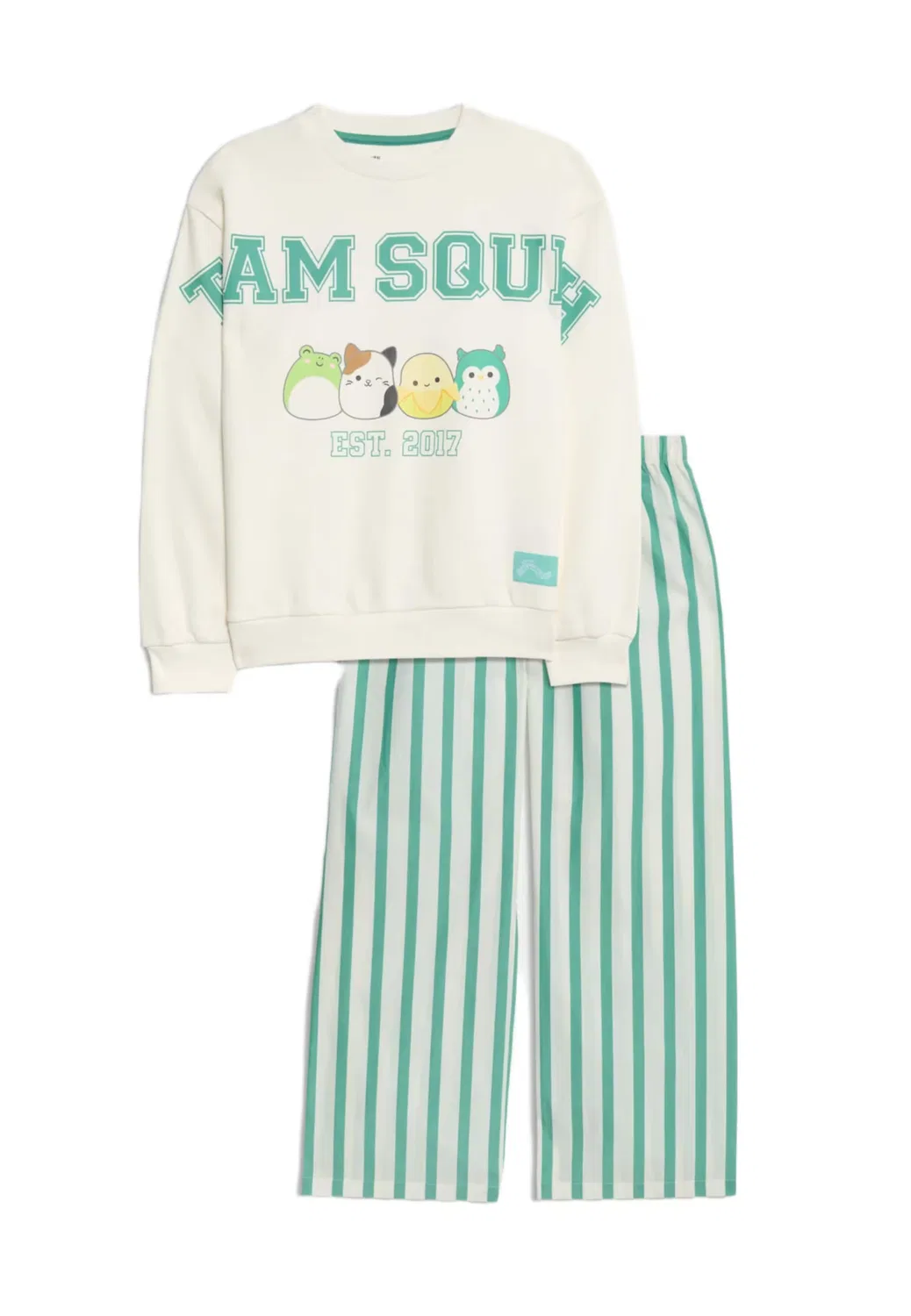 Пижама Marks & Spencer Squishmallows зеленого цвета