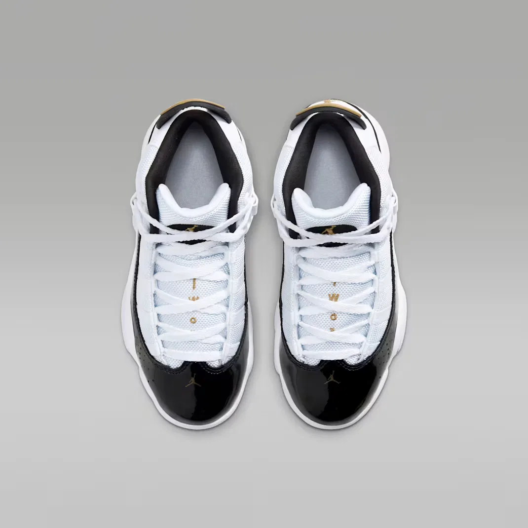 Детские кроссовки Jordan 6 Rings, White/Black/Ice/Metallic Gold — фото 4