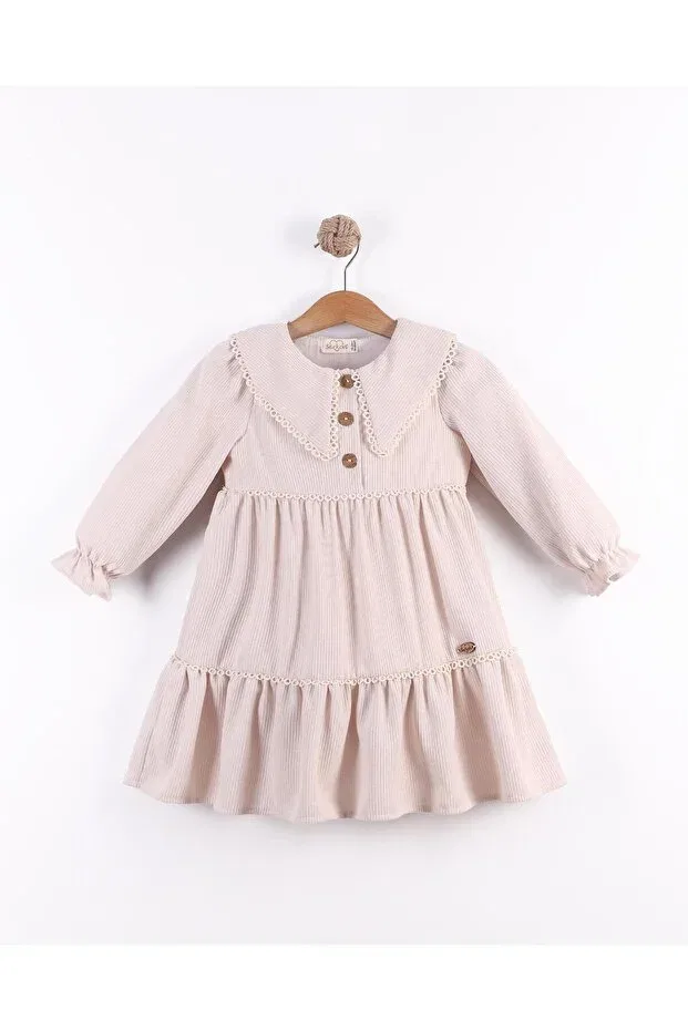 Детское платье для девочек вельветовое Kidello, Beige — фото 2