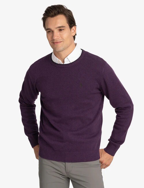 

Свитер U.S. Polo Assn. Solid Crew Neck, фиолетовый