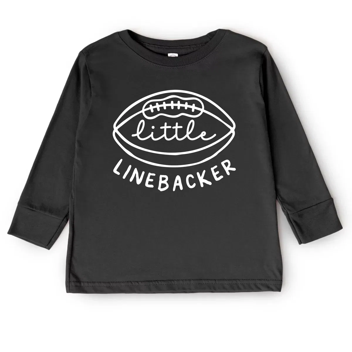 Детский лонгслив для мальчиков с принтом Little Linebacker The Juniper Shop, Kelly