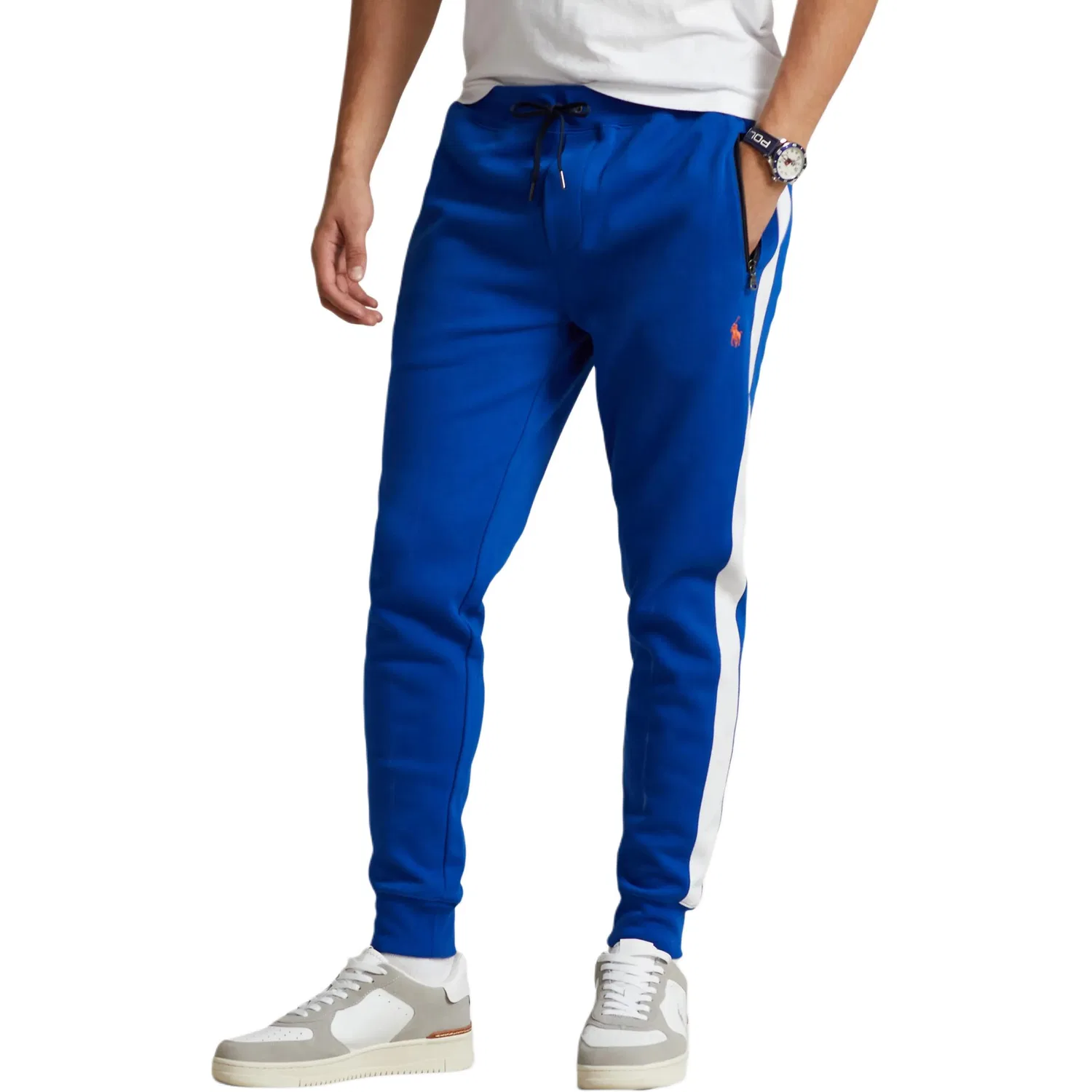 Мужские трикотажные спортивные штаны с манжетами Blue Polo Ralph Lauren — фото 4