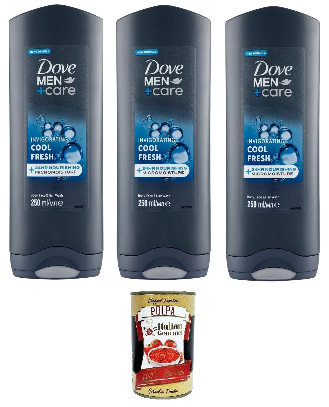Гель для душа D. Men+Care Invigorating Cool Fresh, 3 x 250 мл, Italian Gourmet E.R., Cool Fresh