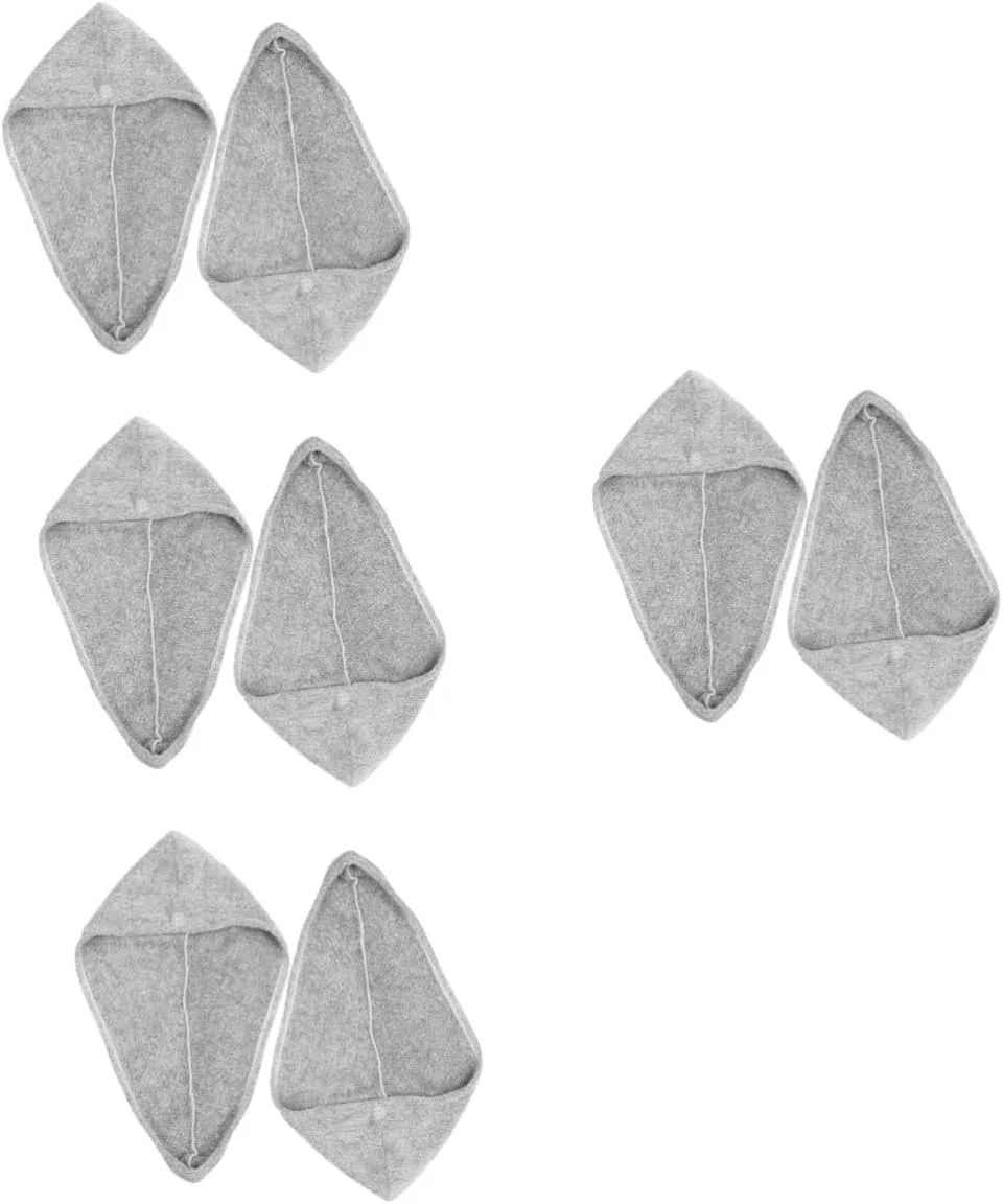 Шапочка для душа Alipis, набор 4 шт, из кораллового флиса, серый, 65x25 см
