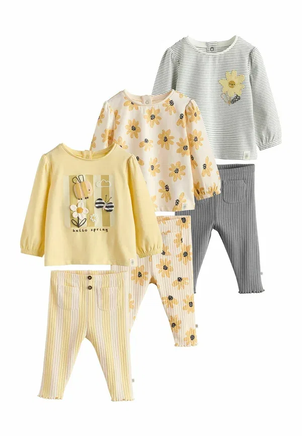 Комплект детский из 6 предметов с принтом Food, Next, pink/cream/brown print, желтый