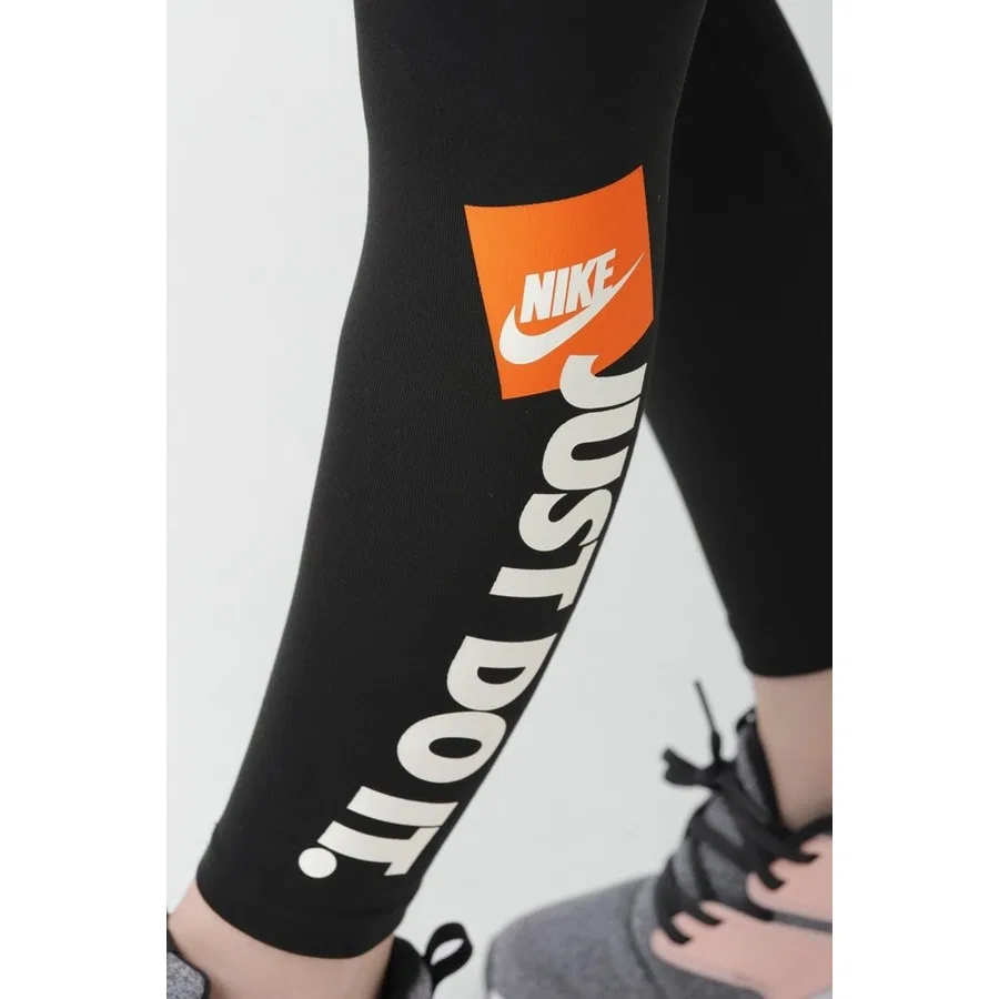 Женские леггинсы для тренировок с эластичным поясом Just Do It Nike, Черный — фото 3