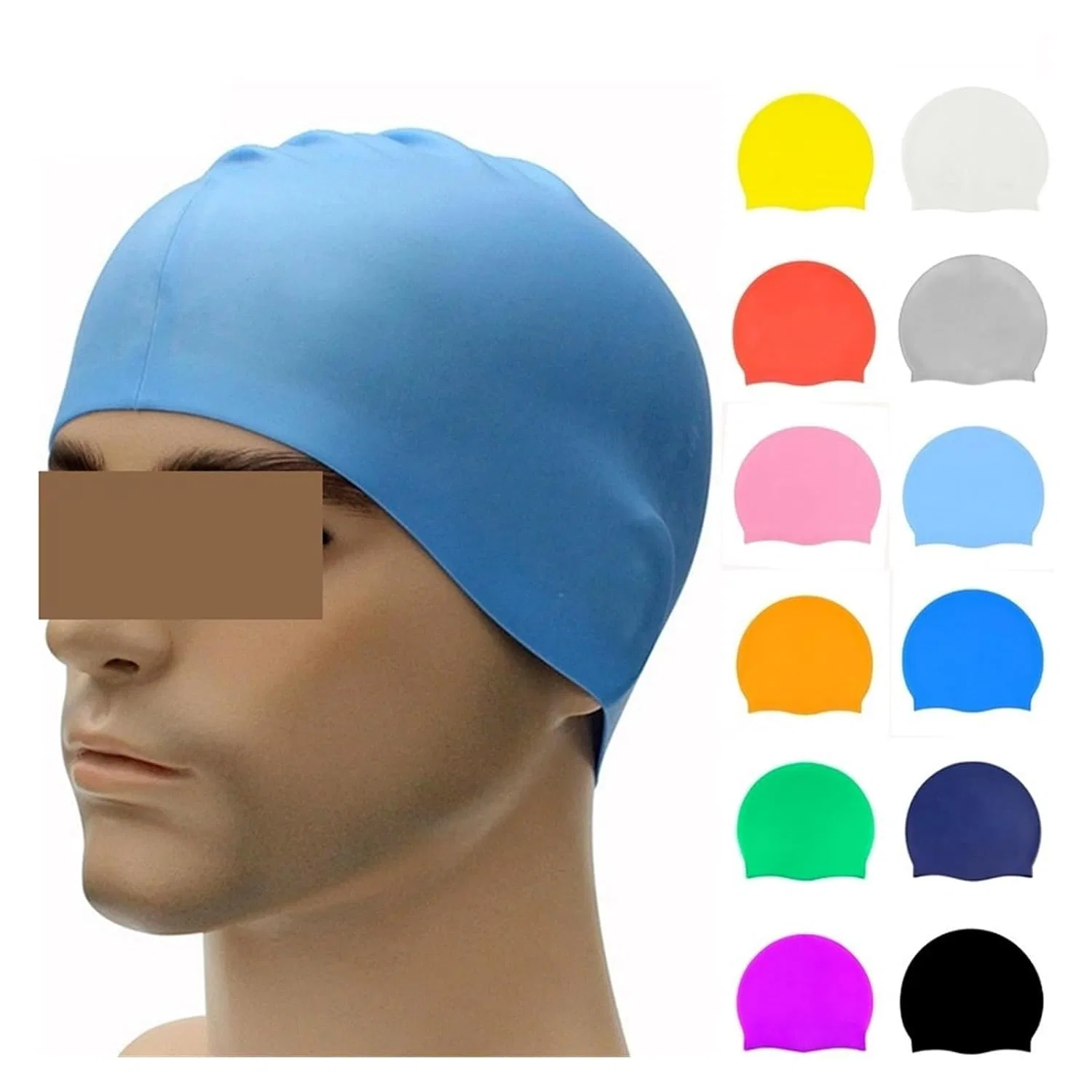 Шапочка для душа из силикона DQZRTUECA, 1 шт, 23x19.6 см, Blau — фото 2