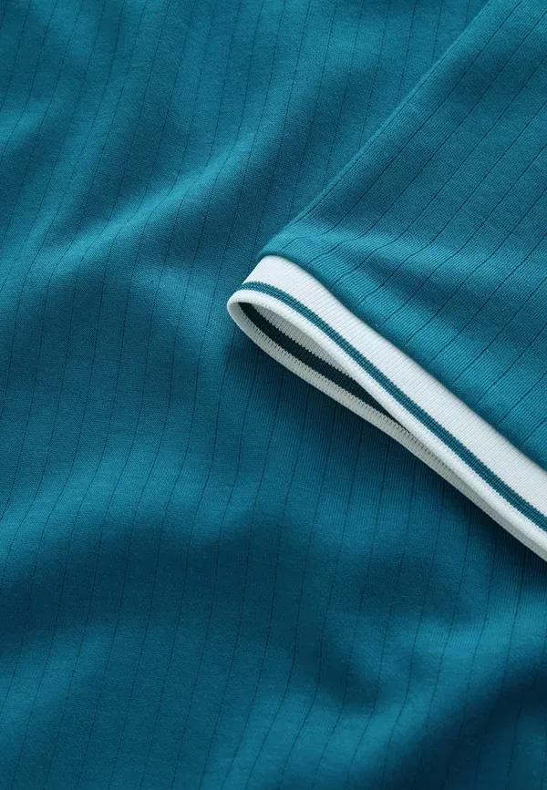 Поло хлопковое Trophy Neck Next Teal Blue, синий — фото 3