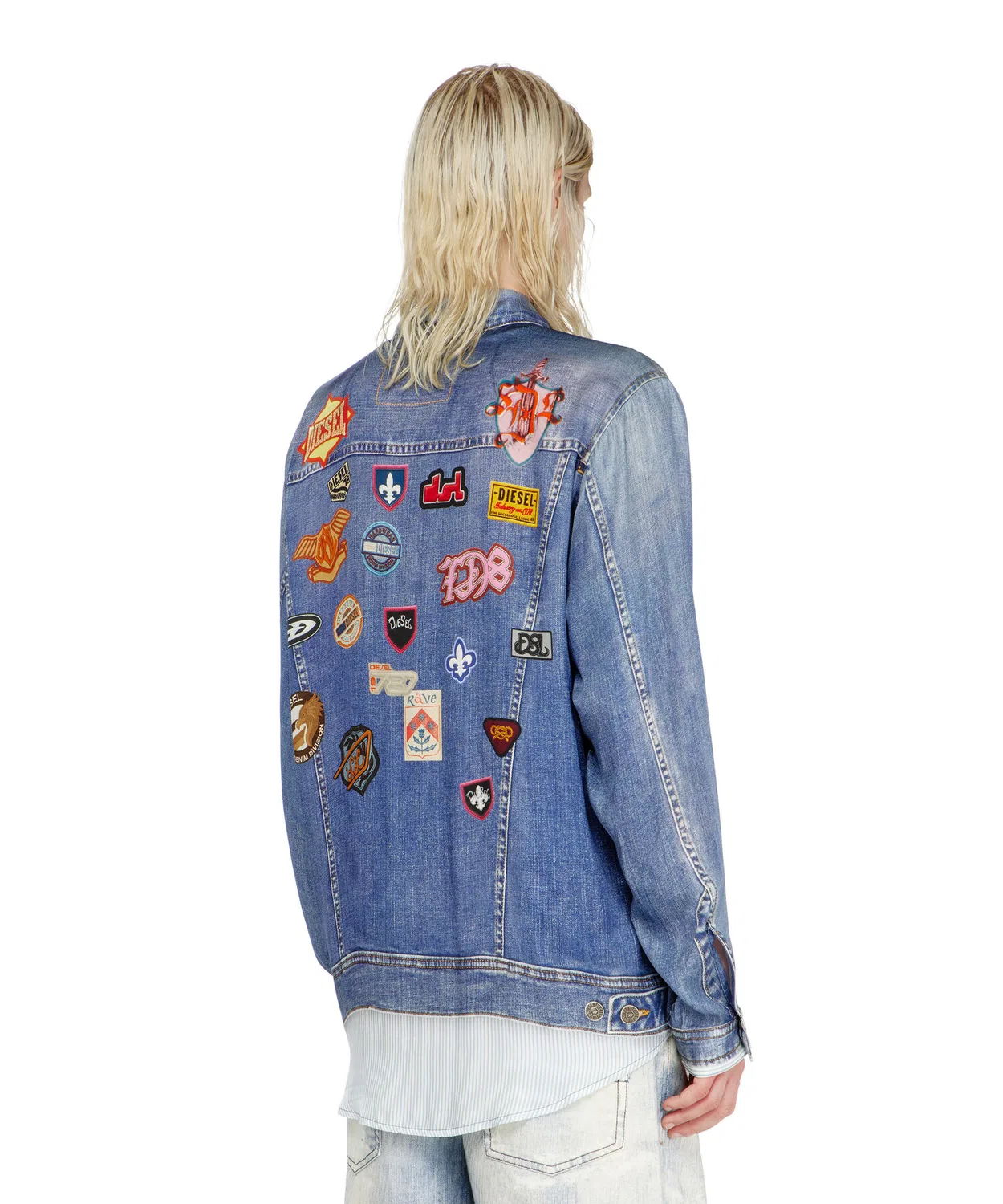 Мужская рубашка с длинным рукавомS-SIMPLY-PATCH DIESEL, Indigo Blue — фото 2