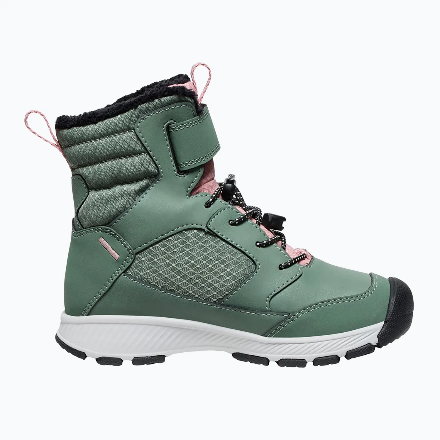 Детские зимние снегоботинки KEEN Skua Winter WP, Цвет Dunkelgrun / Rosa 909 — фото 3