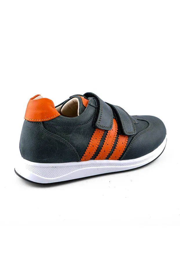 Детские ортопедические кроссовки для девочек из кожи Ortoplus, Green-Orangean — фото 4