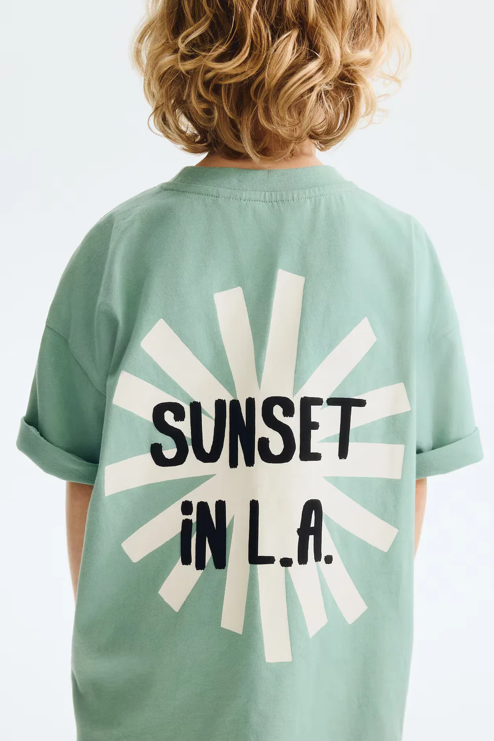 Хлопковая футболка с принтом H&M, Grün/Sunset — фото 4