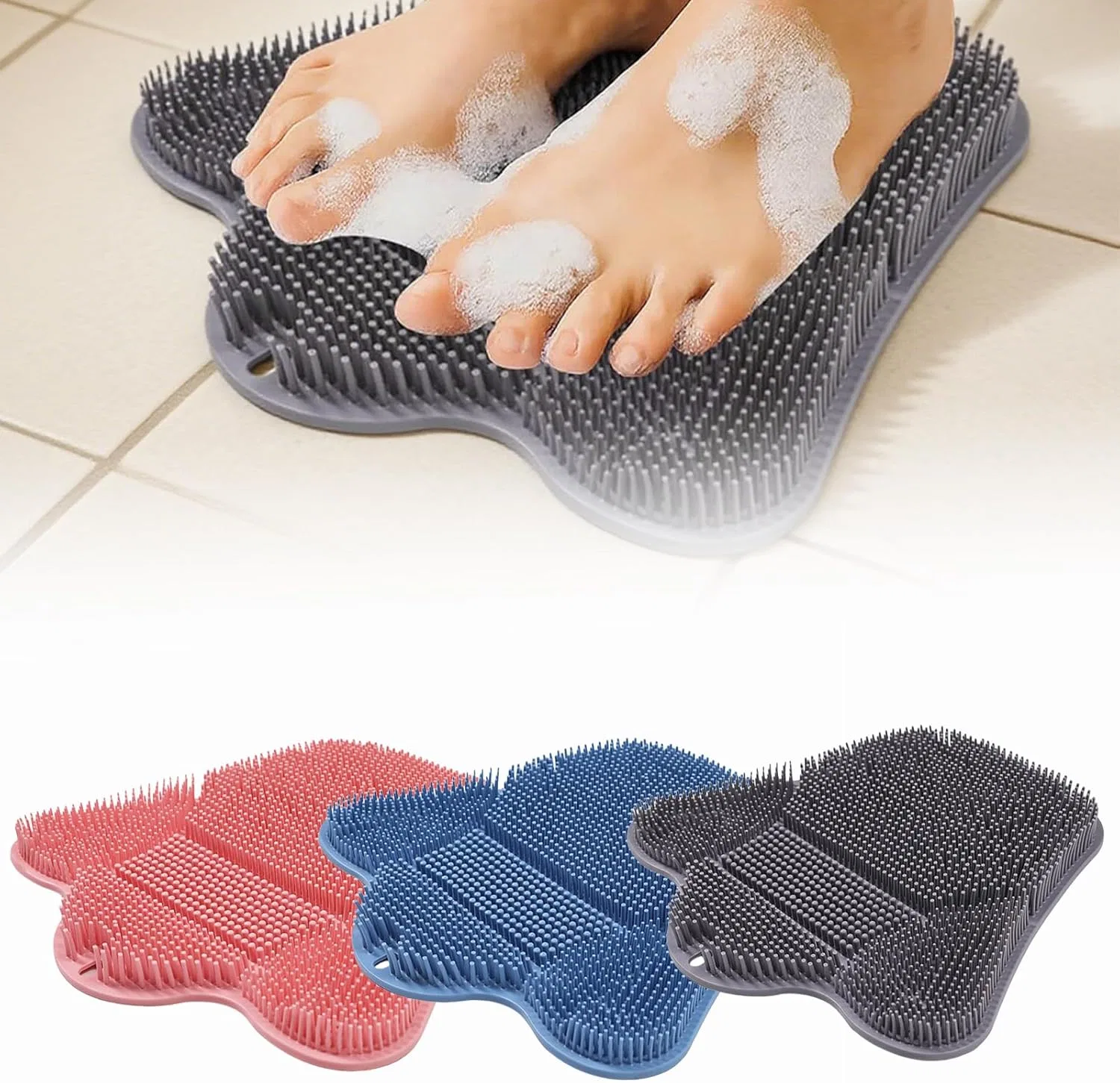 Скребок для тела и ног Silicone Body Brush, 60 см, Mischung, 3 штуки Generisch