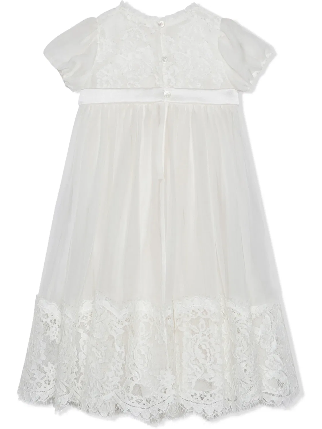Шифоновое платье с кружевной отделкой Dolce & Gabbana, белый — фото 2