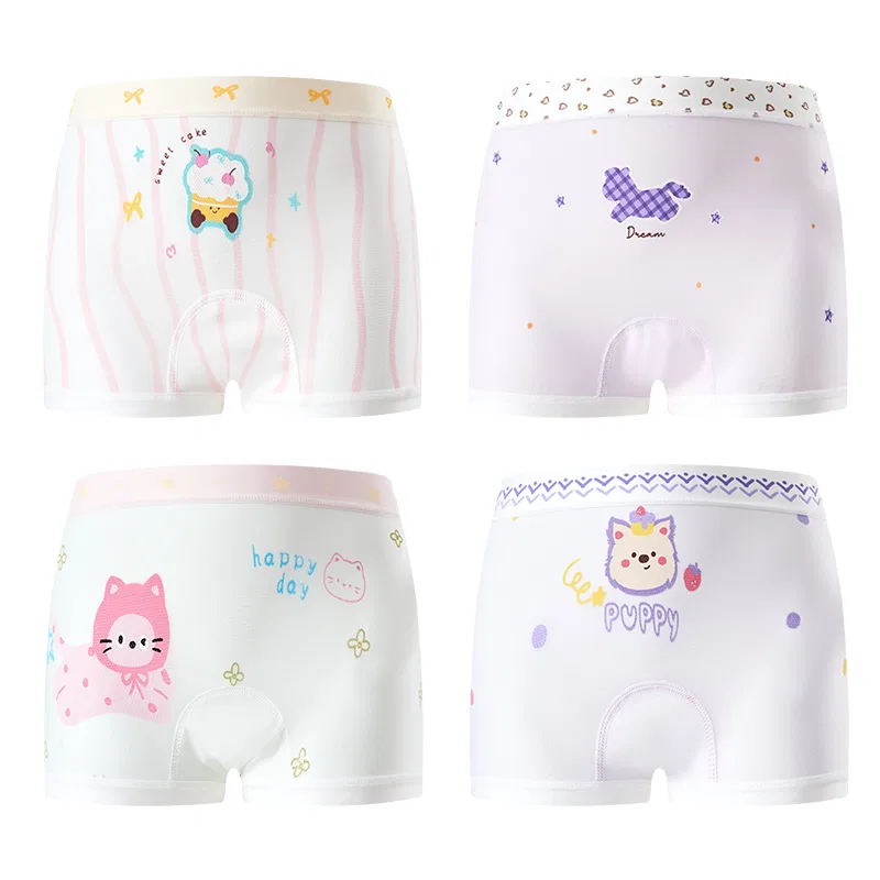 Детские трусы-боксеры 4 шт, Light Purple+White+Purple+White, MIIOW