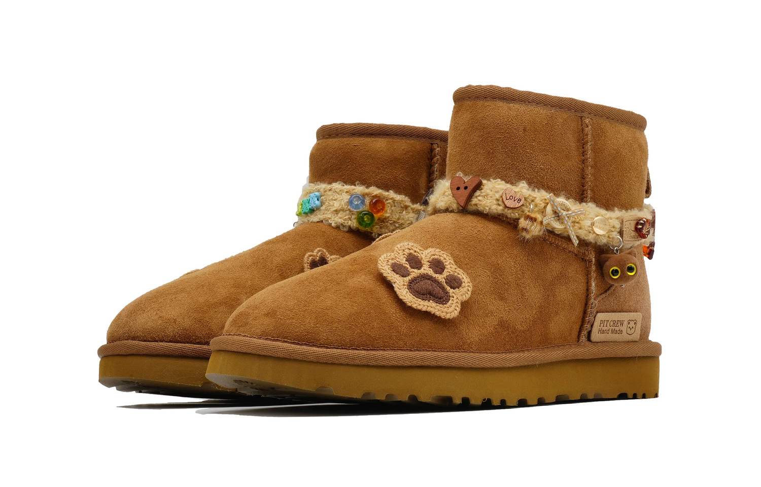 Угги UGG Classic Mini II с декором животных, коричневый — фото 2