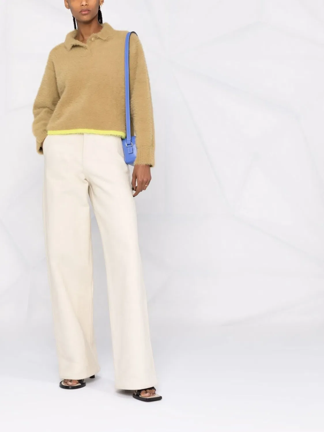 Джемпер Neve с воротником поло Jacquemus, нейтральные цвета — фото 2