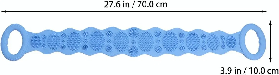 Скраб для тела с длинными лентами и двумя ручками MAGICLULU, 2 шт, 70x10x1 см, Синий — фото 2