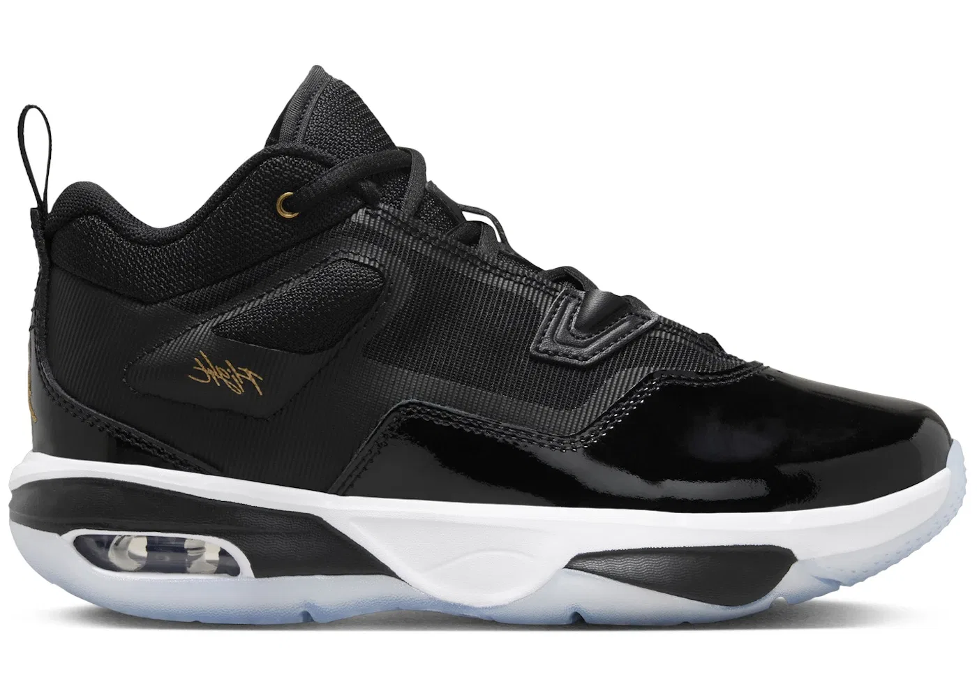 Детские кроссовки с повседневным стилем Jordan Stay Loyal 3 Jordan, Black/White/Football Grey/Metallic Gold